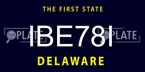 IBE78I Delaware License Plate