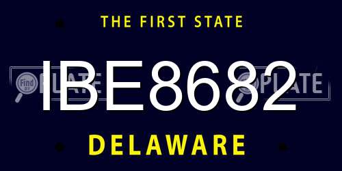 IBE8682 Delaware License Plate