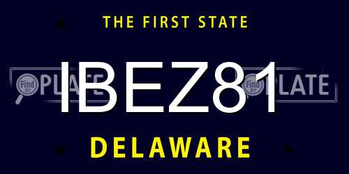 IBEZ81 Delaware License Plate