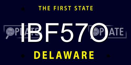 IBF57O Delaware License Plate