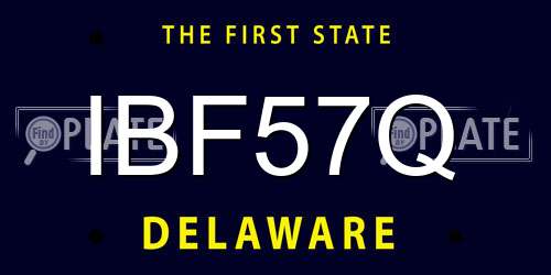 IBF57Q Delaware License Plate