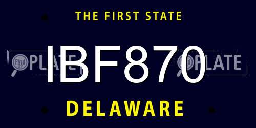 IBF870 Delaware License Plate