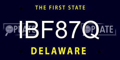 IBF87Q Delaware License Plate