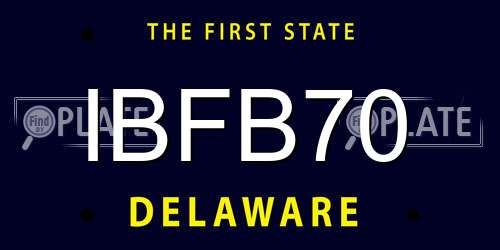IBFB70 Delaware License Plate