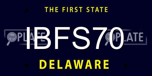 IBFS70 Delaware License Plate