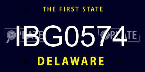 IBG0574 Delaware License Plate