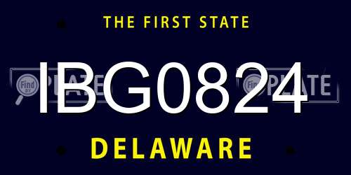 IBG0824 Delaware License Plate