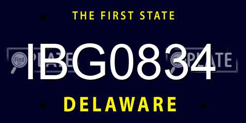 IBG0834 Delaware License Plate