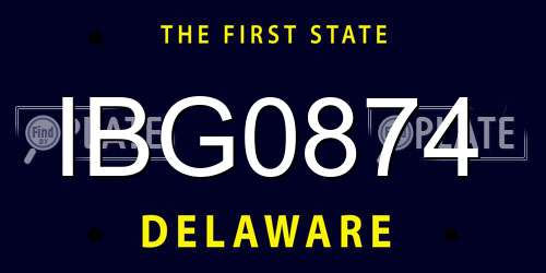 IBG0874 Delaware License Plate