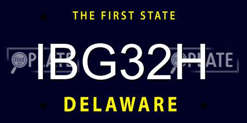IBG32H Delaware License Plate