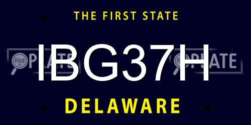 IBG37H Delaware License Plate