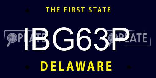 IBG63P Delaware License Plate