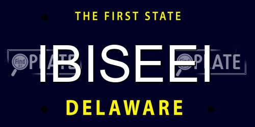 IBISEEI Delaware License Plate