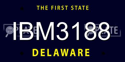 IBM3188 Delaware License Plate