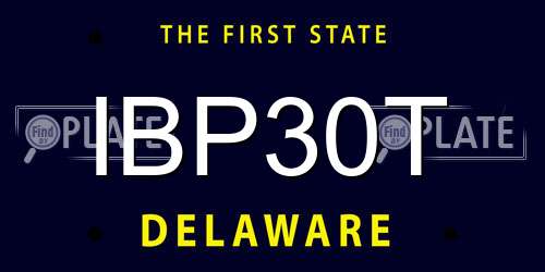 IBP30T Delaware License Plate