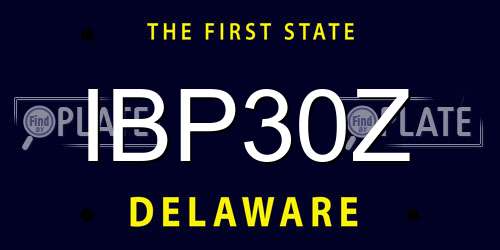 IBP30Z Delaware License Plate
