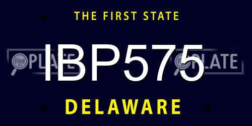 IBP575 Delaware License Plate