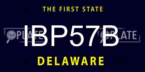 IBP57B Delaware License Plate