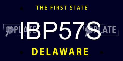 IBP57S Delaware License Plate