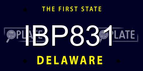 IBP831 Delaware License Plate