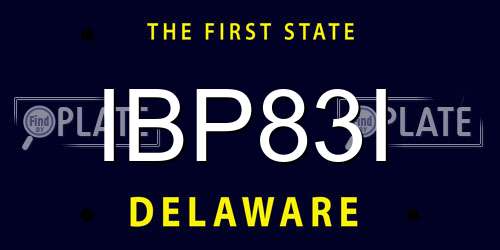 IBP83I Delaware License Plate