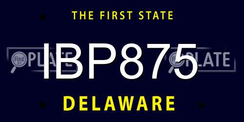 IBP875 Delaware License Plate