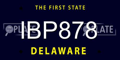 IBP878 Delaware License Plate