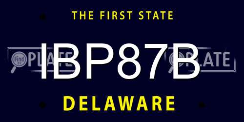 IBP87B Delaware License Plate