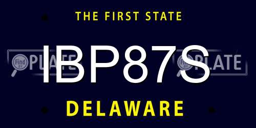 IBP87S Delaware License Plate