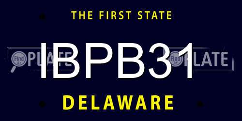 IBPB31 Delaware License Plate