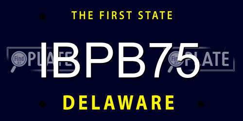 IBPB75 Delaware License Plate