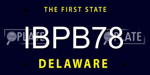 IBPB78 Delaware License Plate
