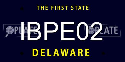 IBPE02 Delaware License Plate