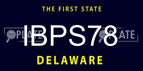 IBPS78 Delaware License Plate