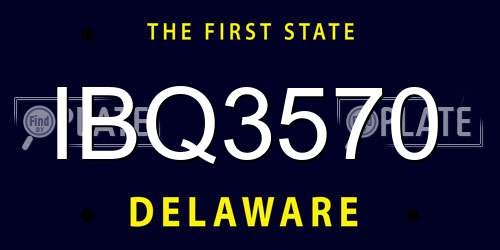IBQ3570 Delaware License Plate