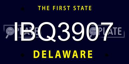 IBQ3907 Delaware License Plate