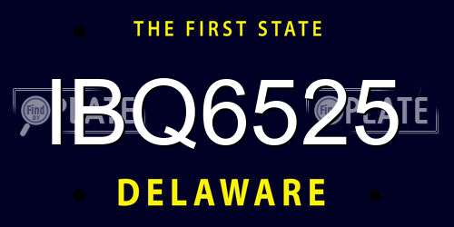 IBQ6525 Delaware License Plate
