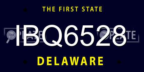 IBQ6528 Delaware License Plate