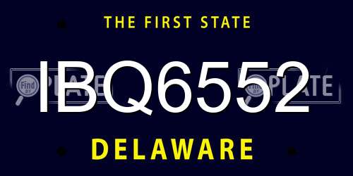 IBQ6552 Delaware License Plate