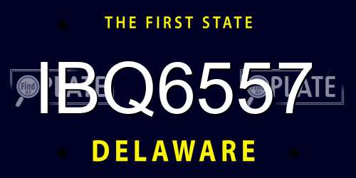 IBQ6557 Delaware License Plate