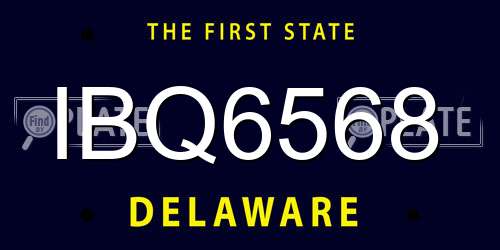 IBQ6568 Delaware License Plate