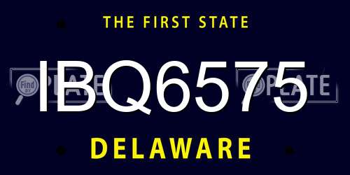 IBQ6575 Delaware License Plate