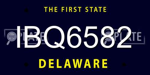 IBQ6582 Delaware License Plate