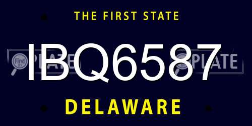 IBQ6587 Delaware License Plate