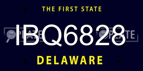 IBQ6828 Delaware License Plate