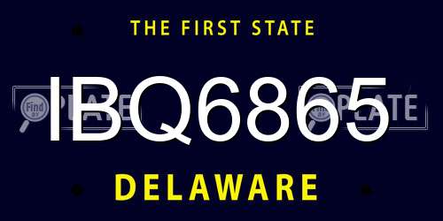 IBQ6865 Delaware License Plate