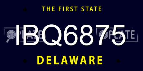 IBQ6875 Delaware License Plate