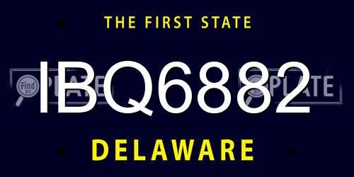 IBQ6882 Delaware License Plate