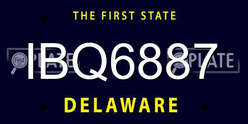 IBQ6887 Delaware License Plate