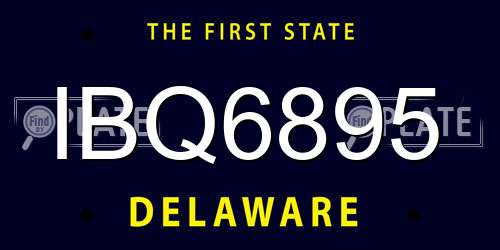 IBQ6895 Delaware License Plate